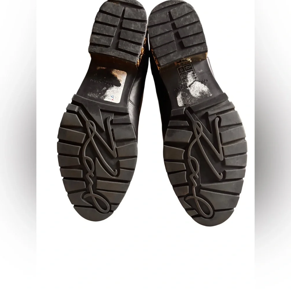 Simone Chain-Trim Leather Chelsea Boots size 7 - Picture 2 of 4